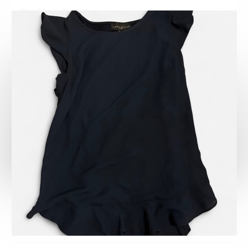 Navy women’s ruffle top